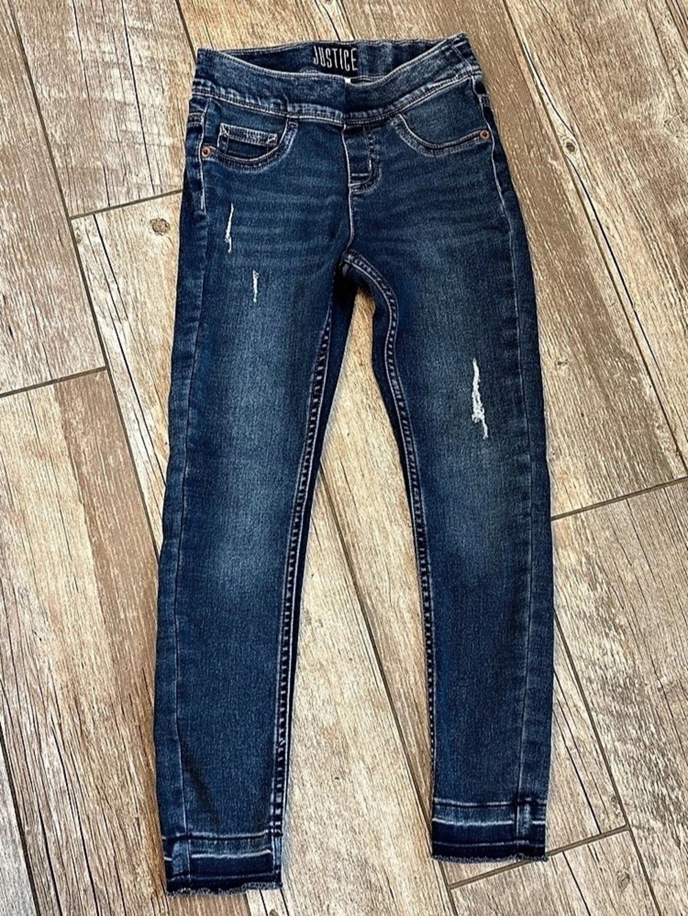 Justice Mid Rise Legging Jeans Girls Waist 7 Blue